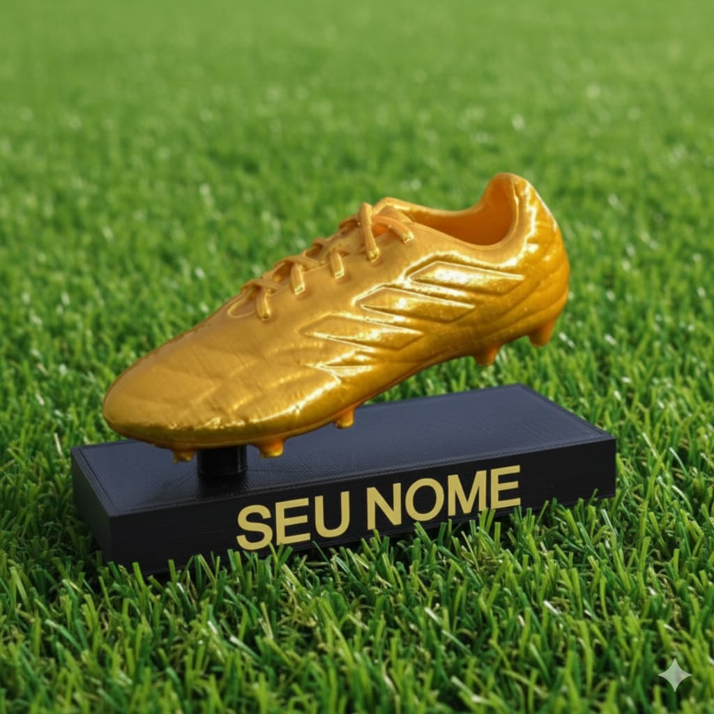 Troféu Chuteira de Ouro Personalizado Nome Presente Perfeito para Fã de Futebol Decoração Premium