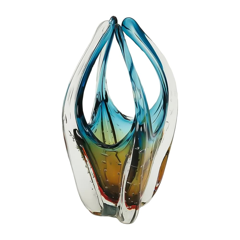 Vaso De Vidro Decorativo Murano Sala Estar Jantar Linha Moderno Luxo  Promo