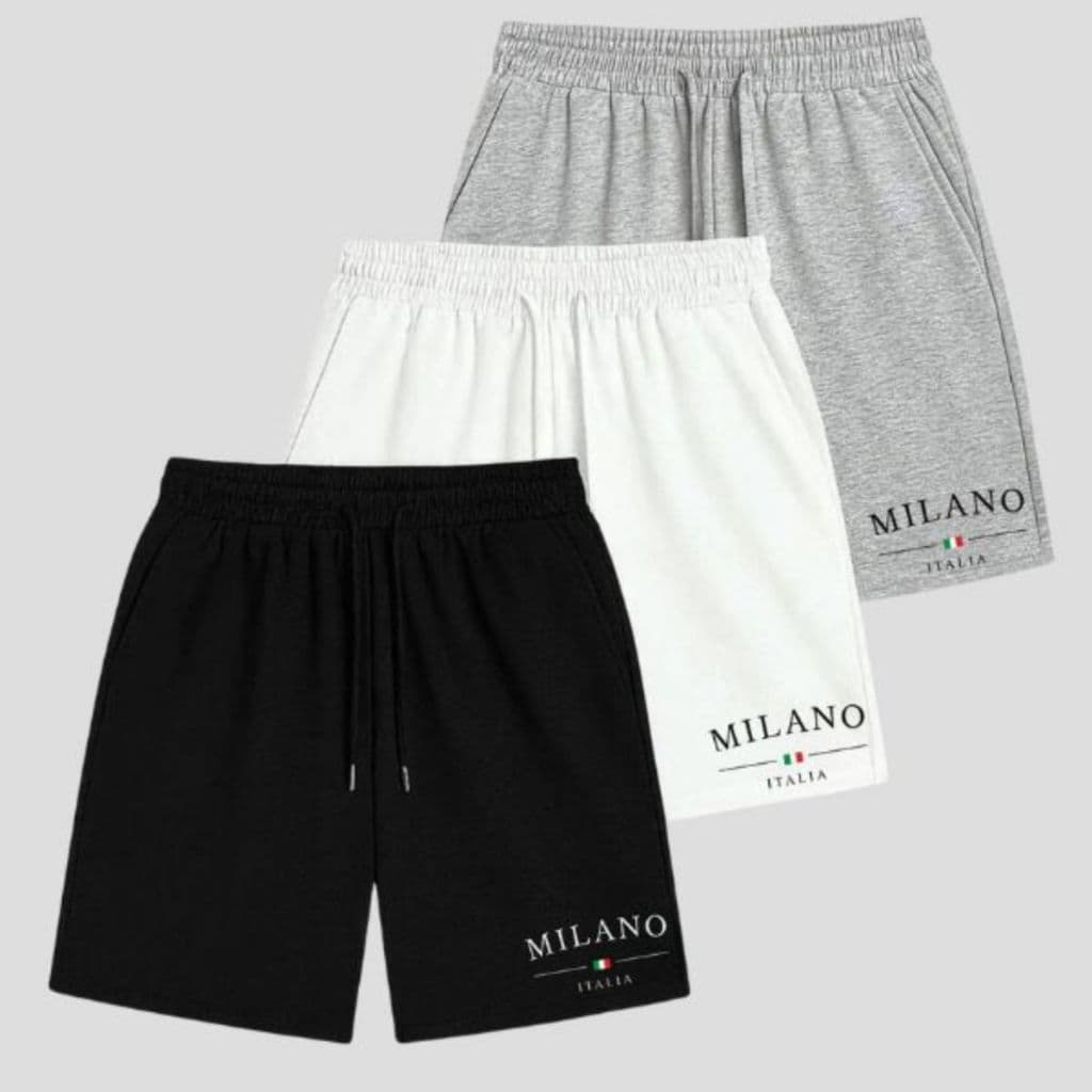 Kit 3 Bermuda Masculina Moletom Shorts Milano Moletinho Oferta Envio Imediato