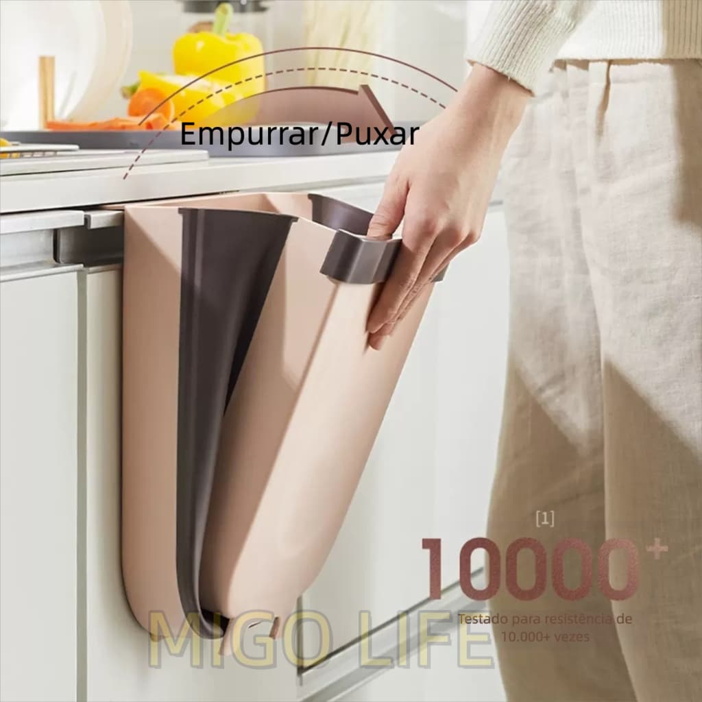 Lixeira Para Cozinha Retrátil Silicone Portátil Multiuso