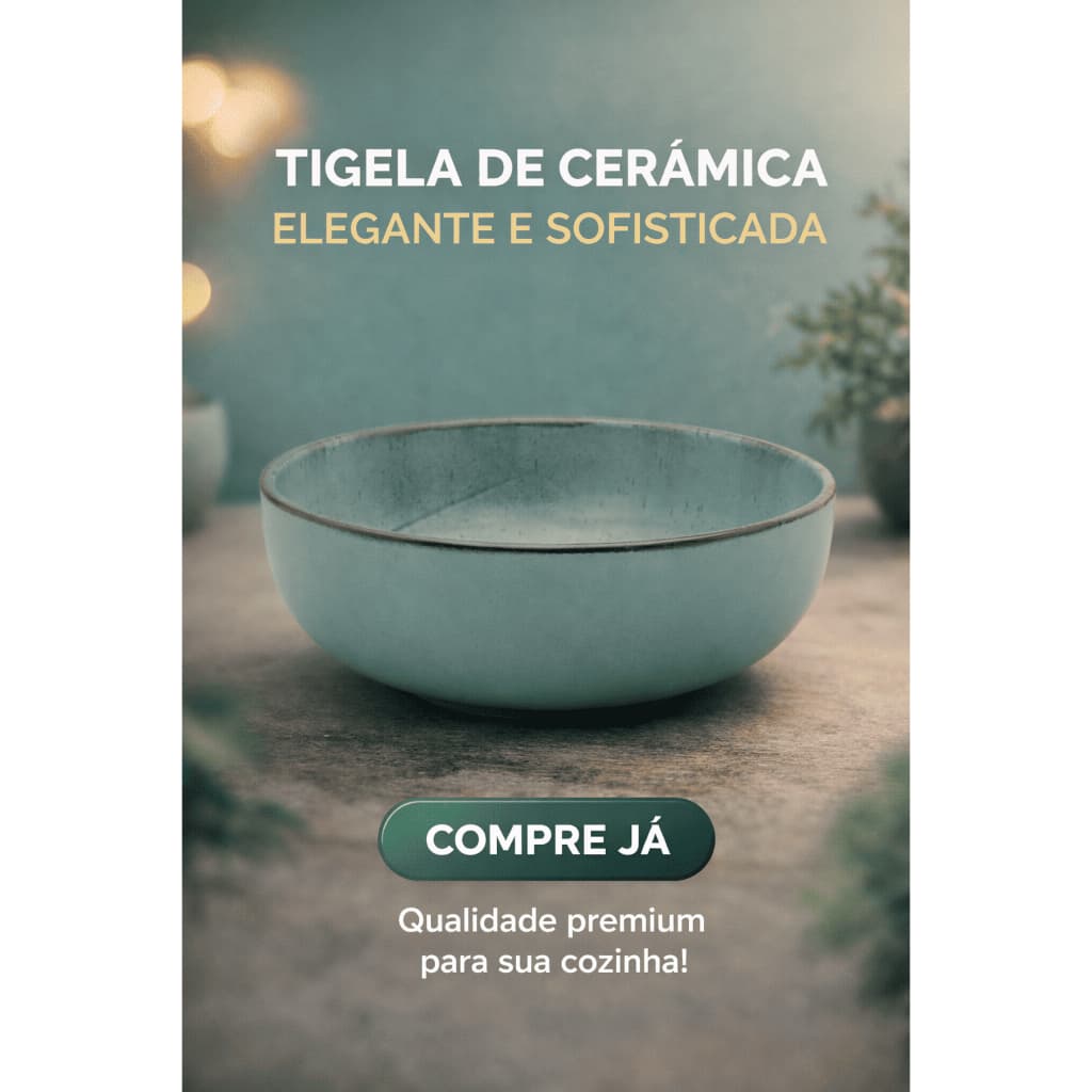 Tigela Cerâmica Oxford Flat Pacífico Sofisticada 600ml Ideal para Caldos Cremes Cereais e Sopas