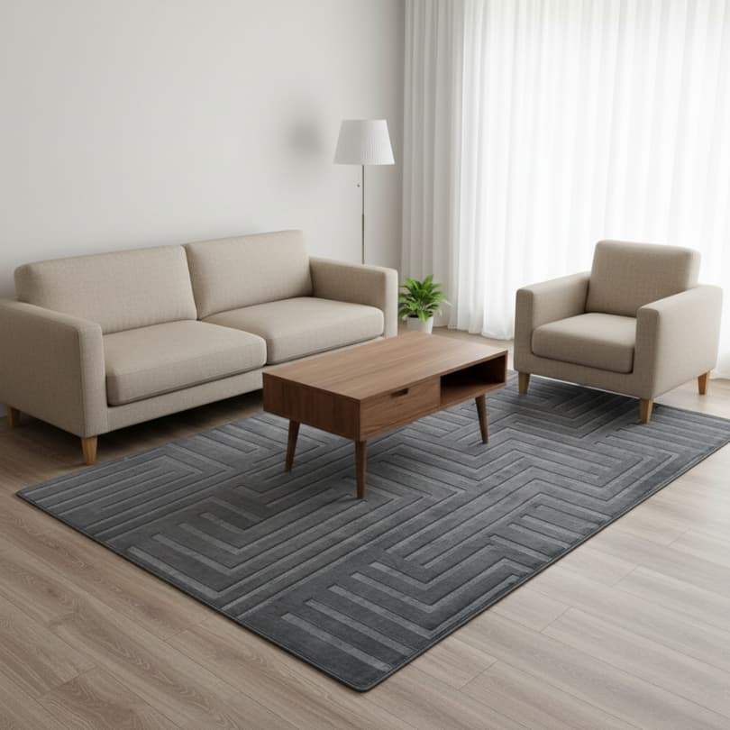 Tapete para Sala Quarto Aveludado Antiderrapante 2,40x2,00 m Conforto Segurança