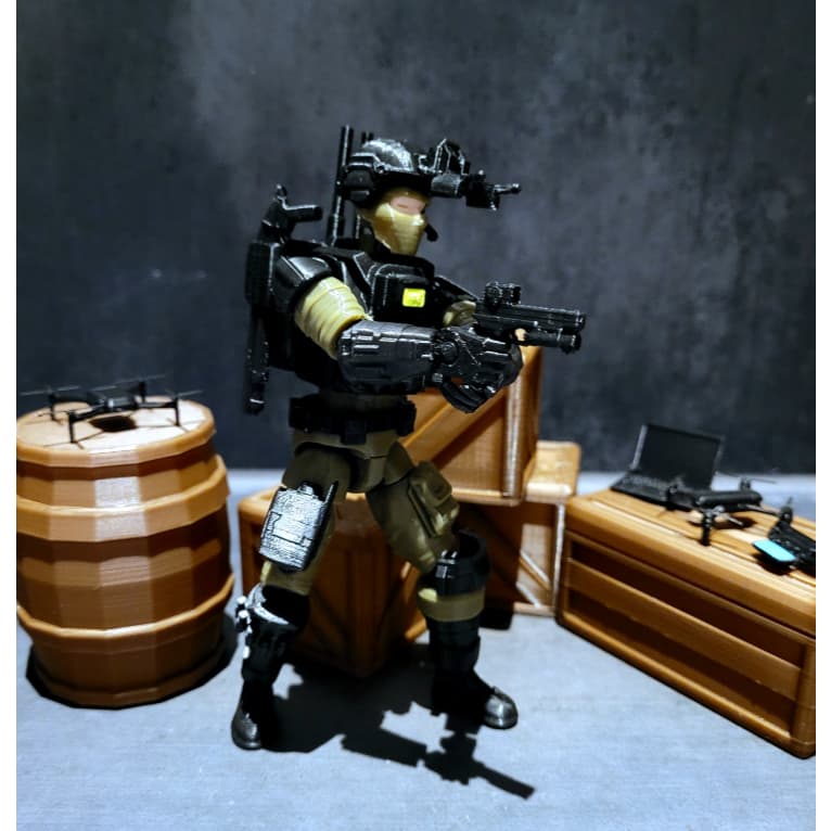 Boneco Dummy 13 O Mercenário Brinquedo Soldado Articulado + Acessórios Militares Entregue Montado - Impressão 3D