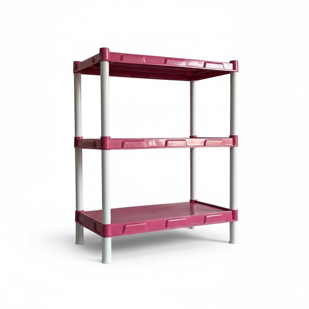 Estante Organizadora Pink FLEXA com 3 Prateleiras de Plástico – 413