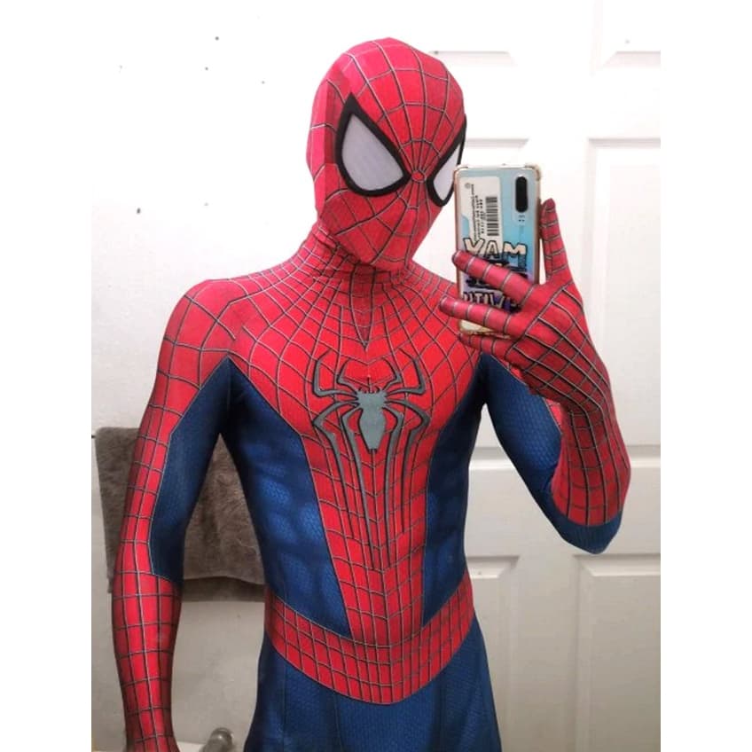 Fantasia Cosplay Homem Aranha  Traje Andrew Espetacular C/ Lentes