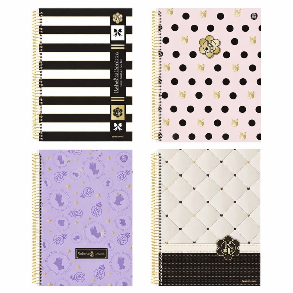 Caderno 1 Matéria Feminino Capa Dura Espiral 80 Folhas Rebecca Bonbon
