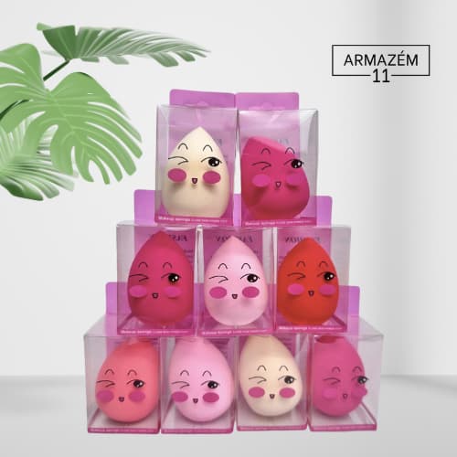 Kit 2 Espumas Maquiagem - Para Base e Corretivo, Acabamento Natural, Uso Seco ou Úmido