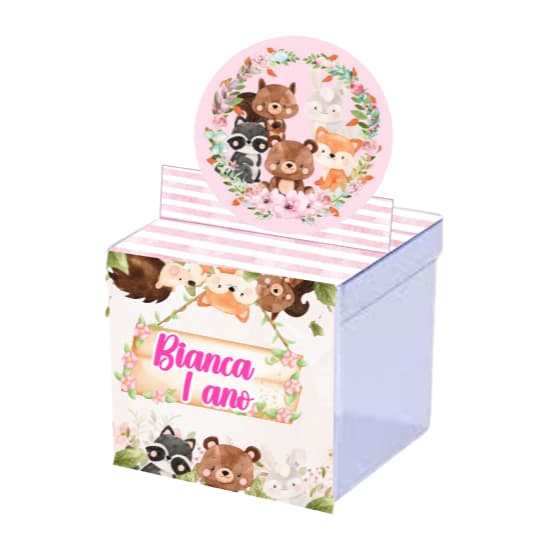 Lembrancinha para festa: Kit com caixinhas de acrílico - Bosque Encantado