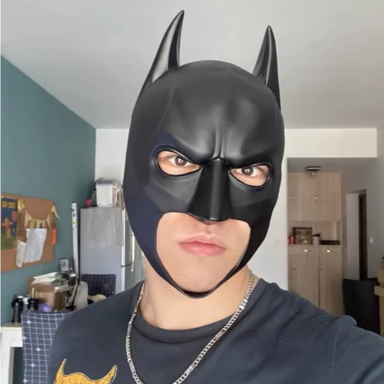 Máscara do batman de látex para carnaval halloween festa fantasia