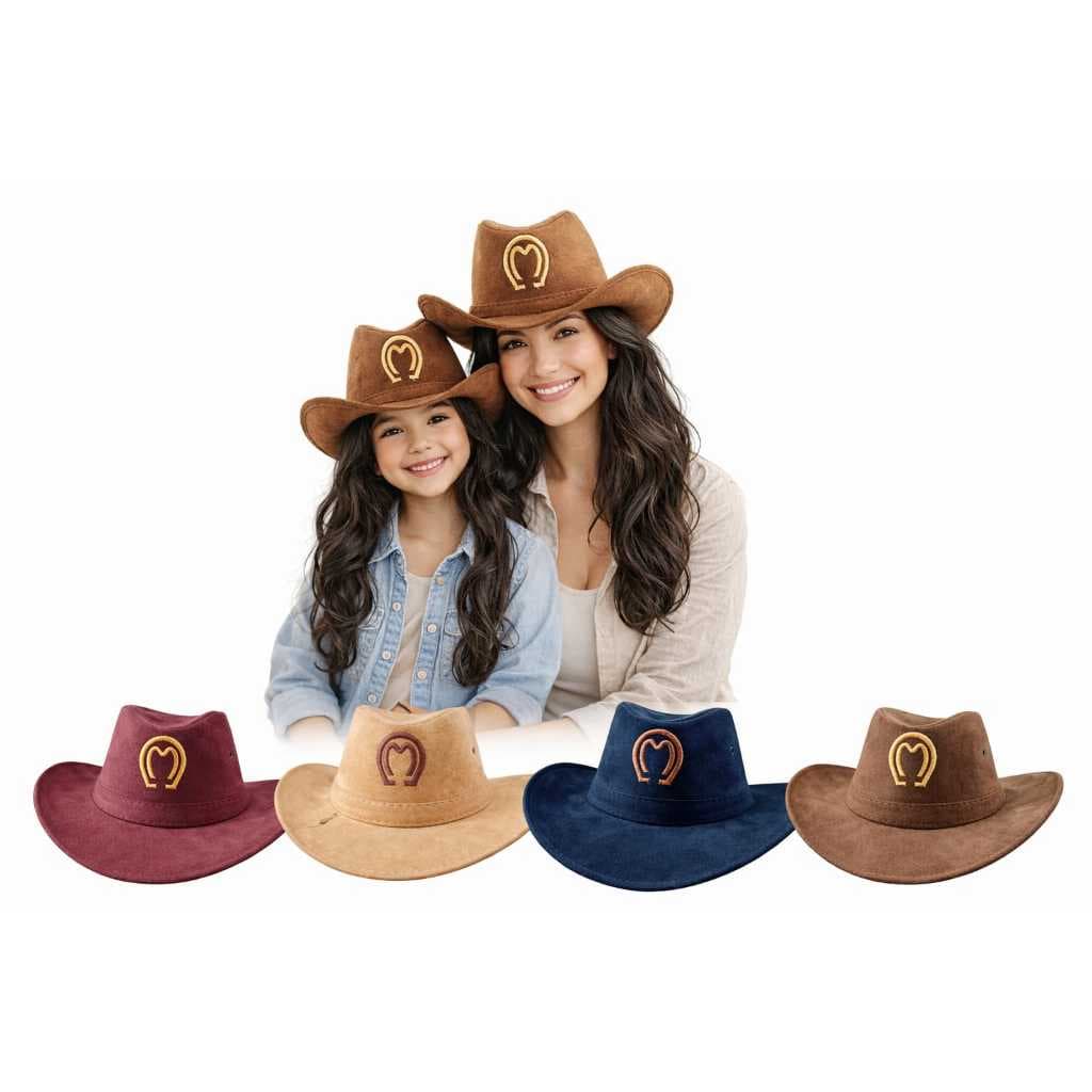 kit chapéu country mãe e filha cavalgada boiadeira fazenda cowboy feminino mangalarga festa rodeio