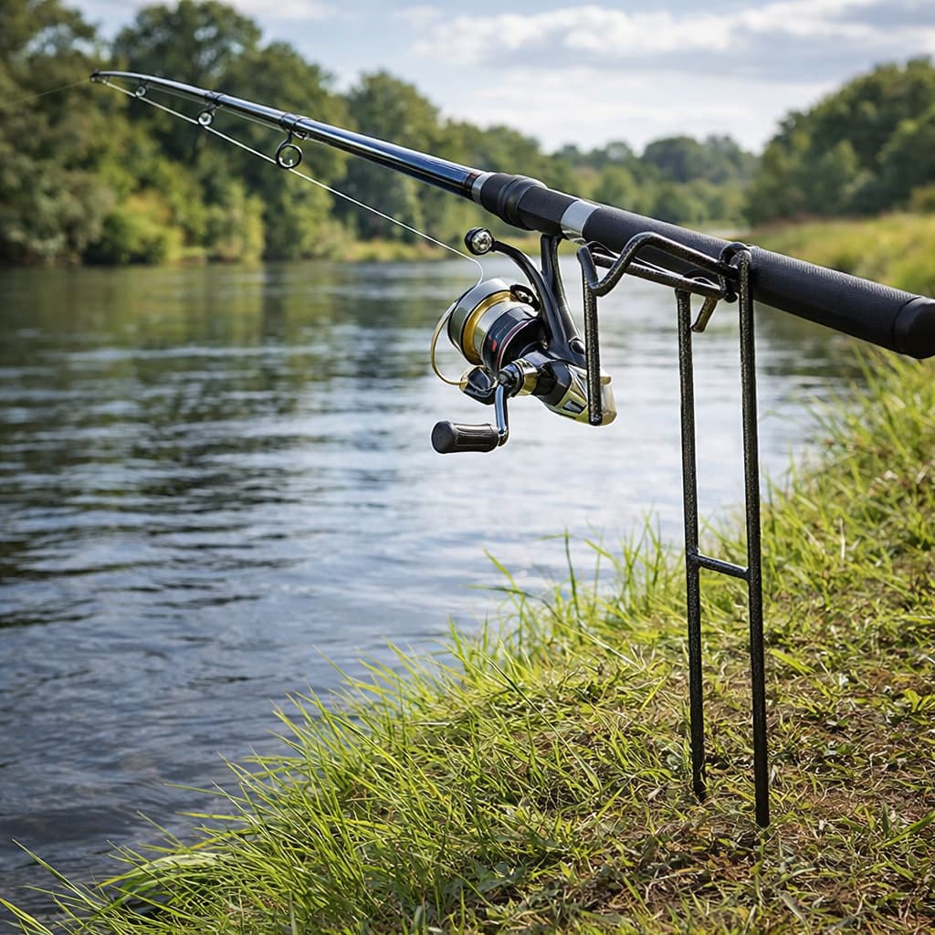 Suporte Vara De Pesca Carretilha Molinete Beira De Rio Pesqueiro Qualquer Terreno Aço Inoxidável