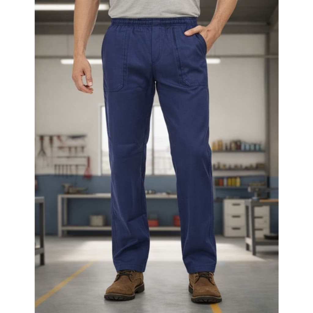 Calça de Brim Grosso Reforçada Algodão Uniforme Trabalho Pesado Pedreiro Mecanico Obra Indústria