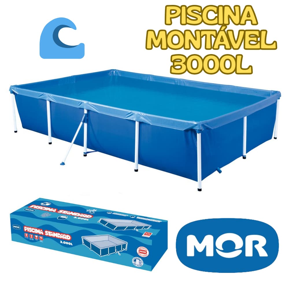 Piscina Mor 3000 Litros Reforçada Desmontável Com Válvula de Deságue Calor Verão Férias