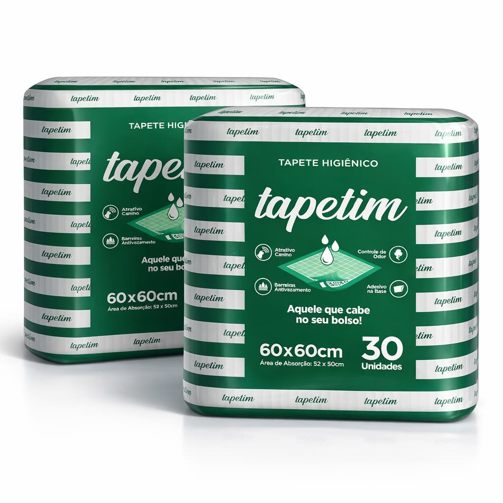 Kit Tapete Higiênico Pet Adesivo 60x60cm Super Absorvente com Controle de Odor