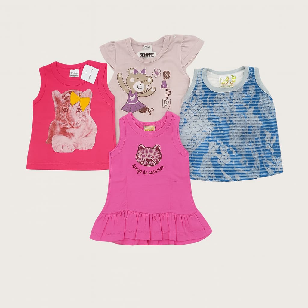 Conjunto para Bebê Tamanho M - Menina Estampado
