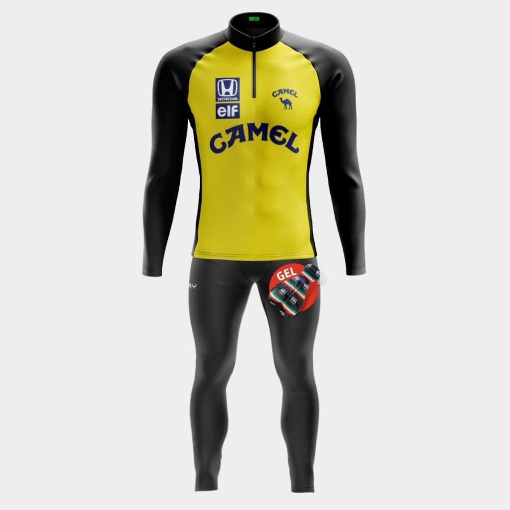 Conjunto de Ciclismo Masculino Camisa e Calça de Gel Inverno Proteção Solar