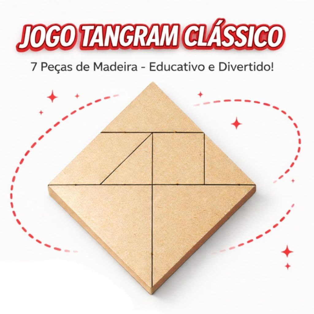 Kit 10 Tangram Educativo Criança Brinquedo Infantil Pedagógico Lembrancinhas MDF Escola Menino