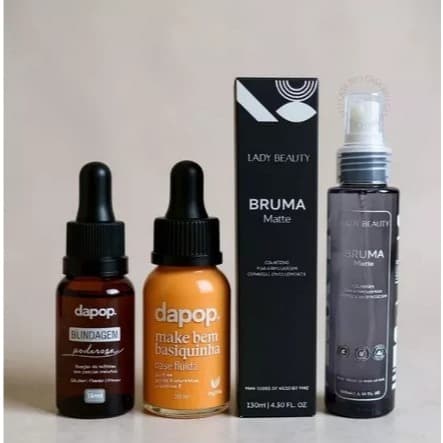 Kit Blindagem Poderosa Dapop + Base Make Bem Basiquinha Dapop + Bruma Fixadora Lady B