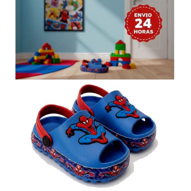 Sandália Papete Bebê Infantil Menino Masculino Confortável Azul