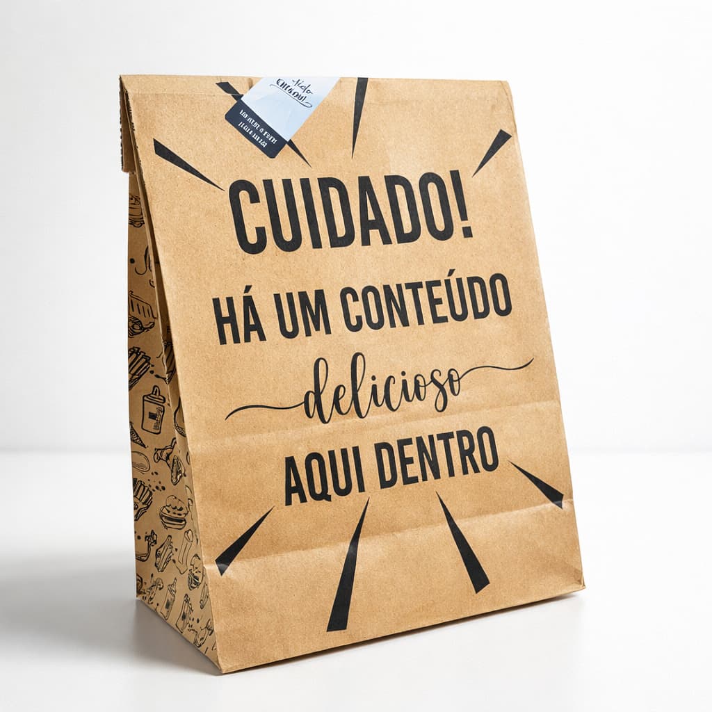 Saco Kraft Papel  Para Lanche Delivery Grande 24x14,5x31 c/100