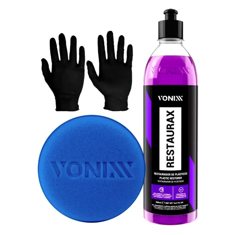 Restaurador de Plásticos Vonixx Restaurax 500ml + Luva + Aplicador
