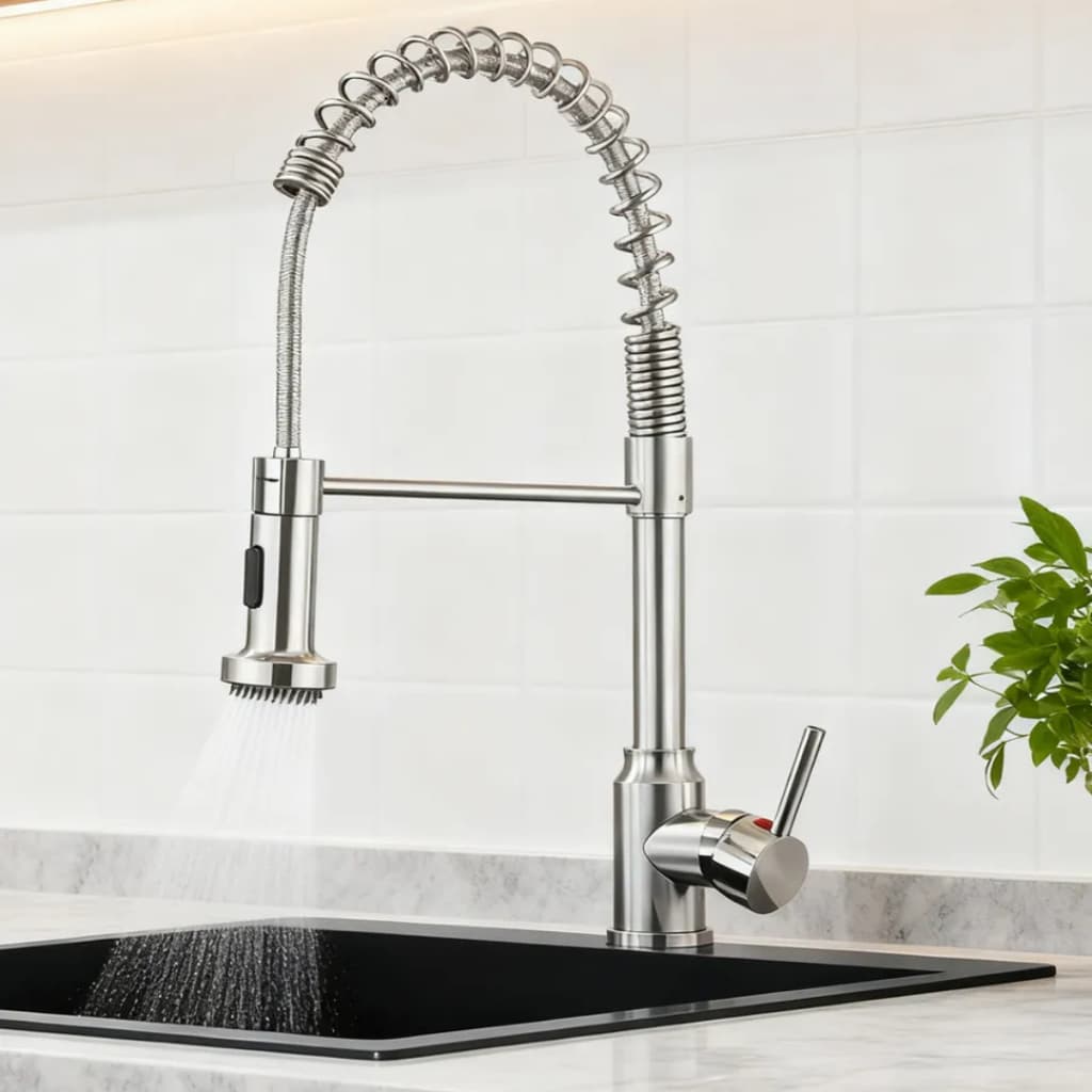 Torneira Gourmet Monocomando com Extensor de Spray e Rotação 360°