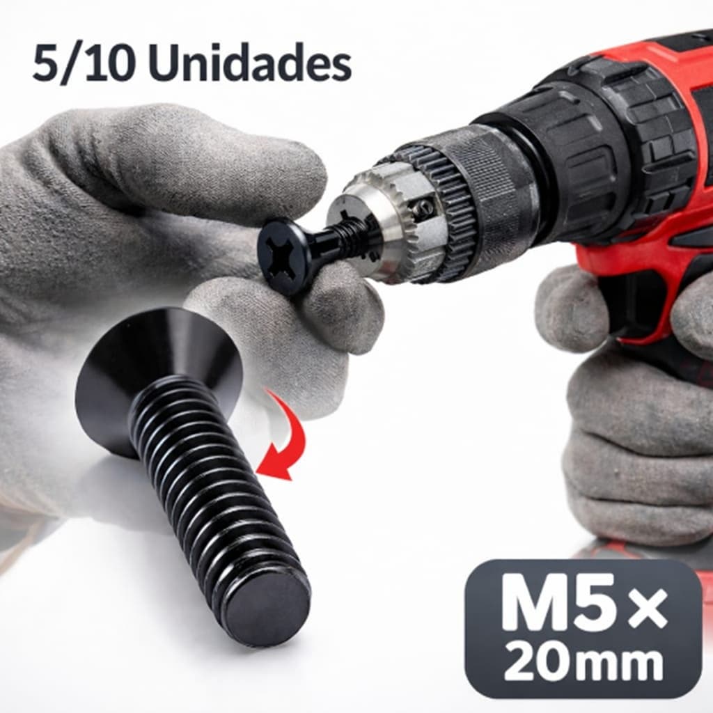 Parafuso M5 De Mandril Fixação Rosca Esquerda M5 5 OU 10