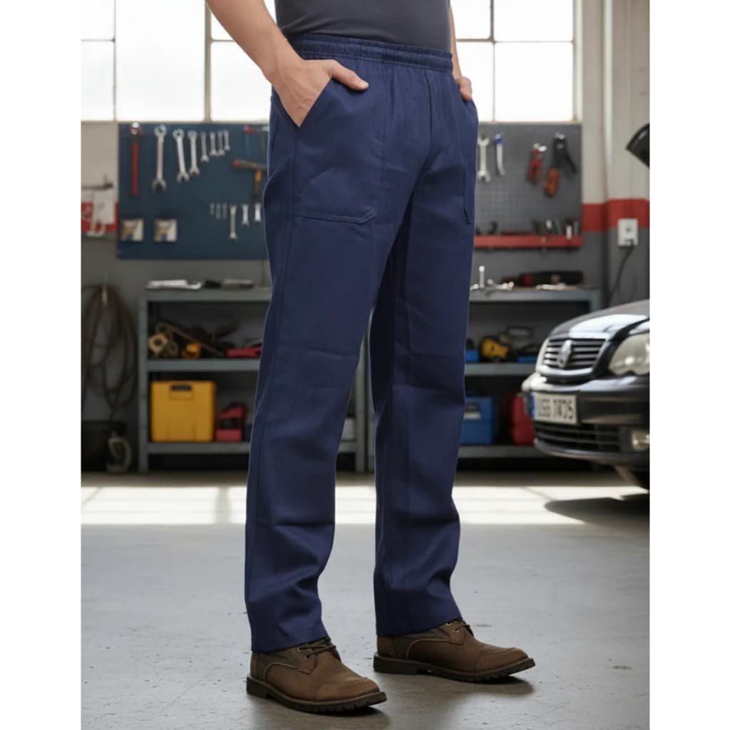 Calça de Brim Reforçada Uniforme Serviço Pesado Oficina Construção Metalúrgica Eletricista Algodão
