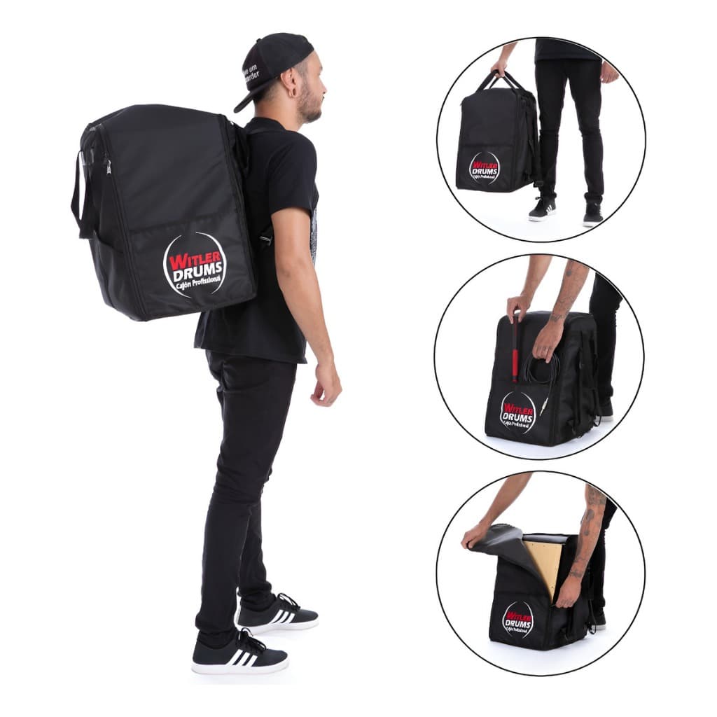 Capa Bag Case P/ Cajón Estendido Alça Mochila | Witler Drums