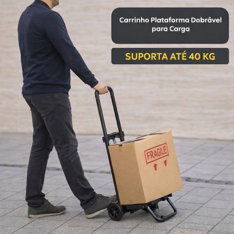 🔥 Carrinho Dobrável Reforçado Alta Capacidade 2 Rodas Plataforma Resistente Pronta Entrega