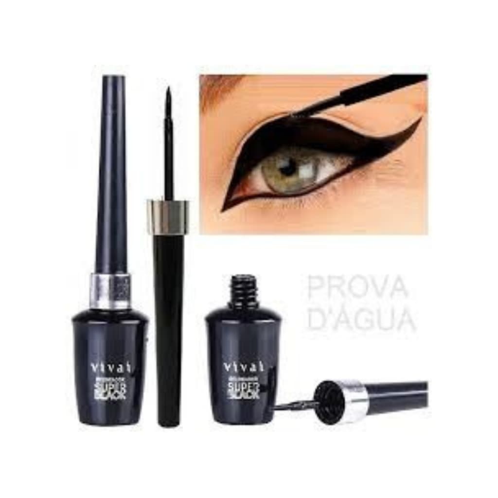 Delineador Liquido Vivai Ultra Preto Secagem Rápida à Prova D'agua