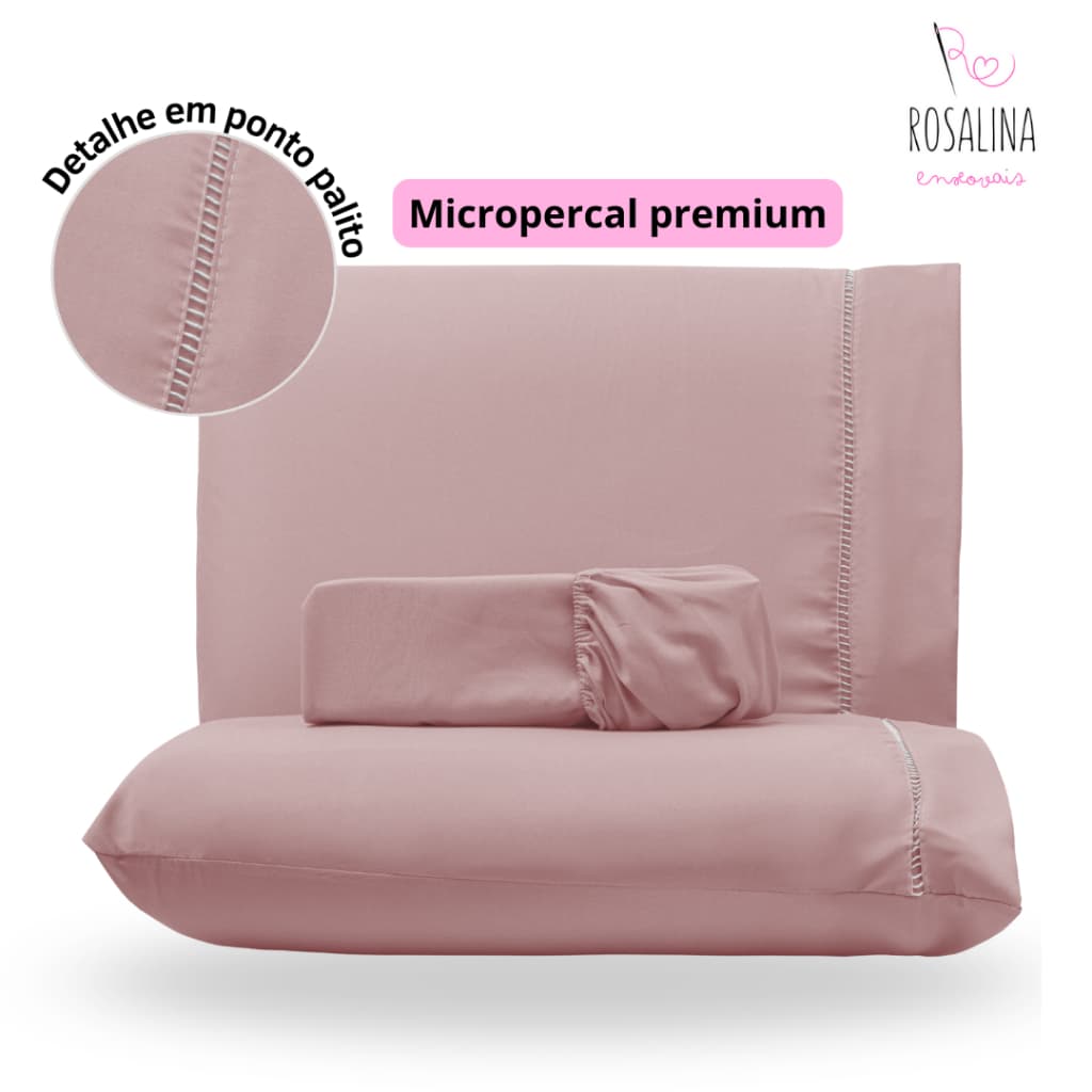 Kit Jogo Lençol Cama Box Solteiro Casal Queen King 400 Fios Ponto Palito Toque Macio Suave