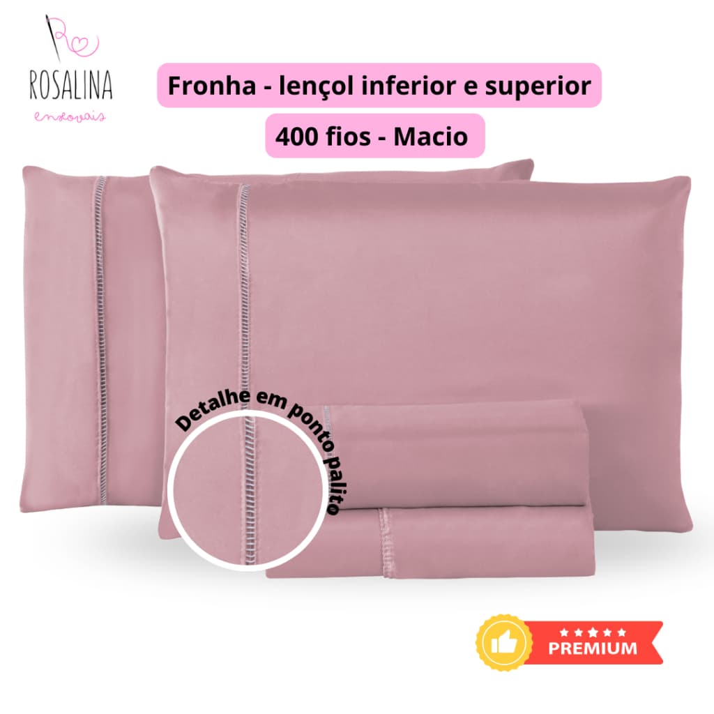 Jogo de Lençol 04 Peças 400 Fios Micropercal Premium Ponto Palito 10 Cores Disponíveis Toque Macio