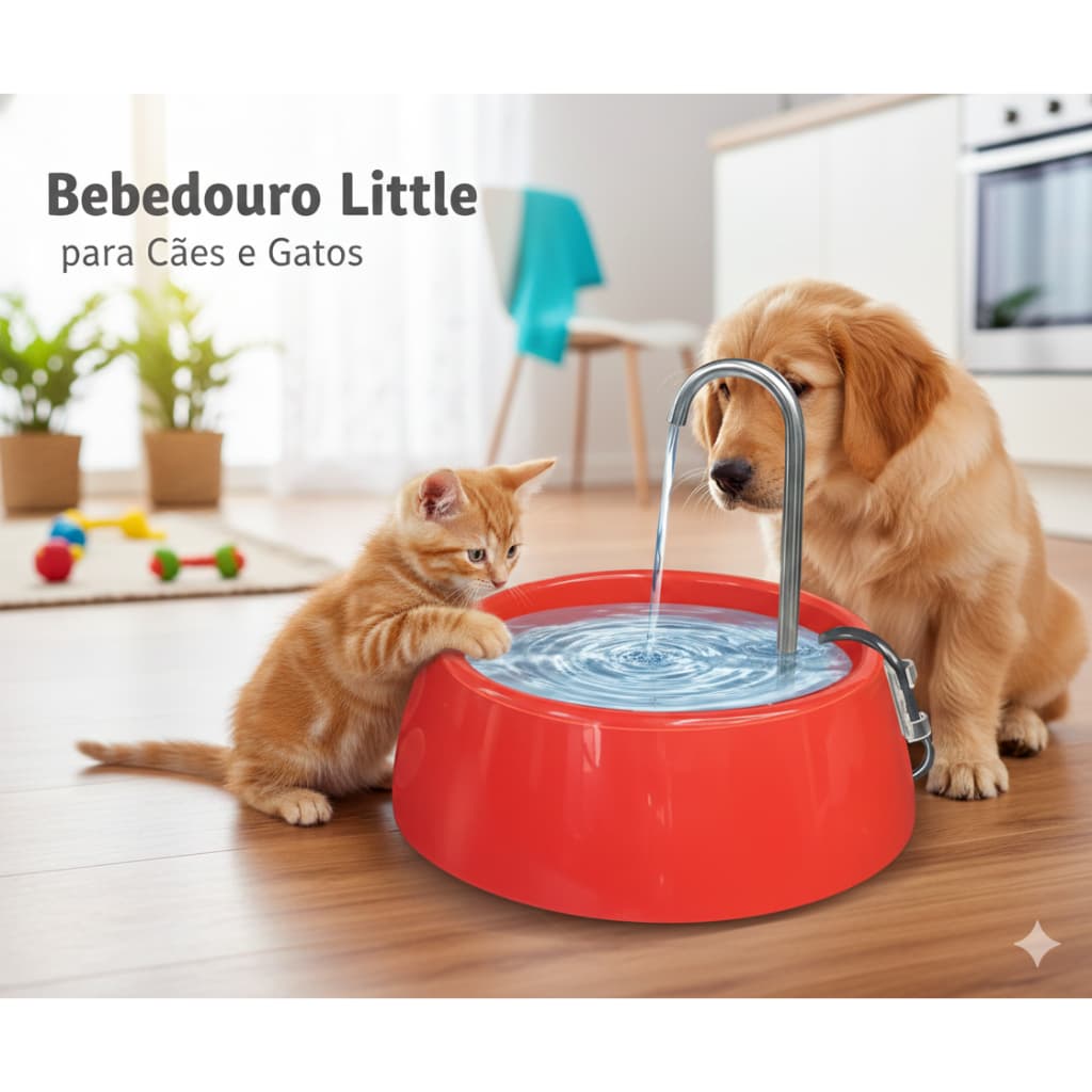 Fonte Bebedouro Automático Little - Bebedouro Para Gatos E Cães Automático 1,2 Litros Bivolt