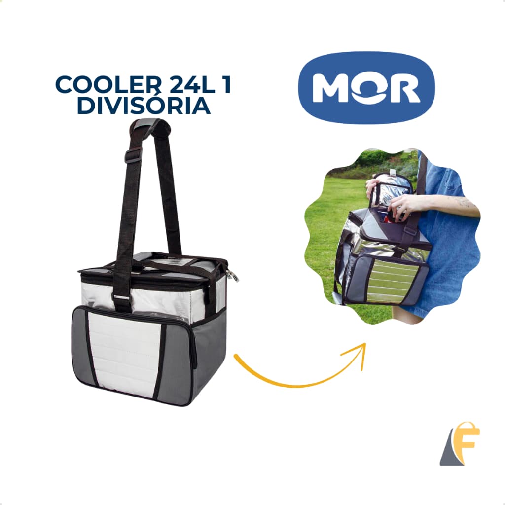 Cooler Ice Bolsa Térmica 24L Cinza Mor Praia Camping Churrasco