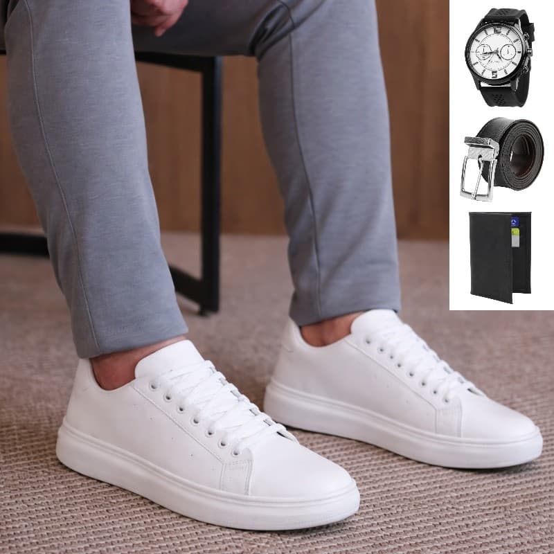 Kit Tênis Mcqueen branco e preto Alexander Design Promoção  + acessórios