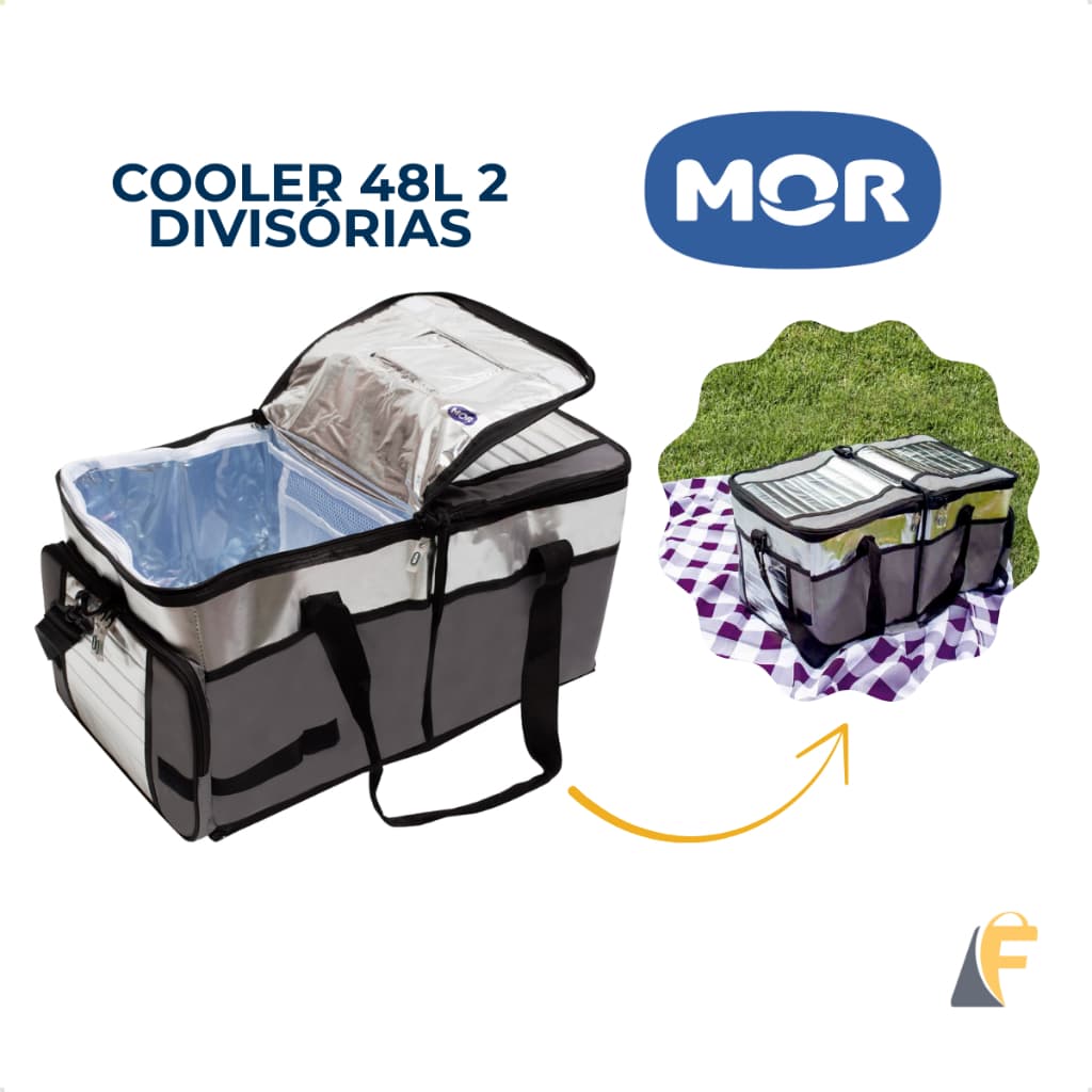 Bolsa Térmica Ice Cooler 48L Cinza Conserva Bebidas e Alimentos Mor