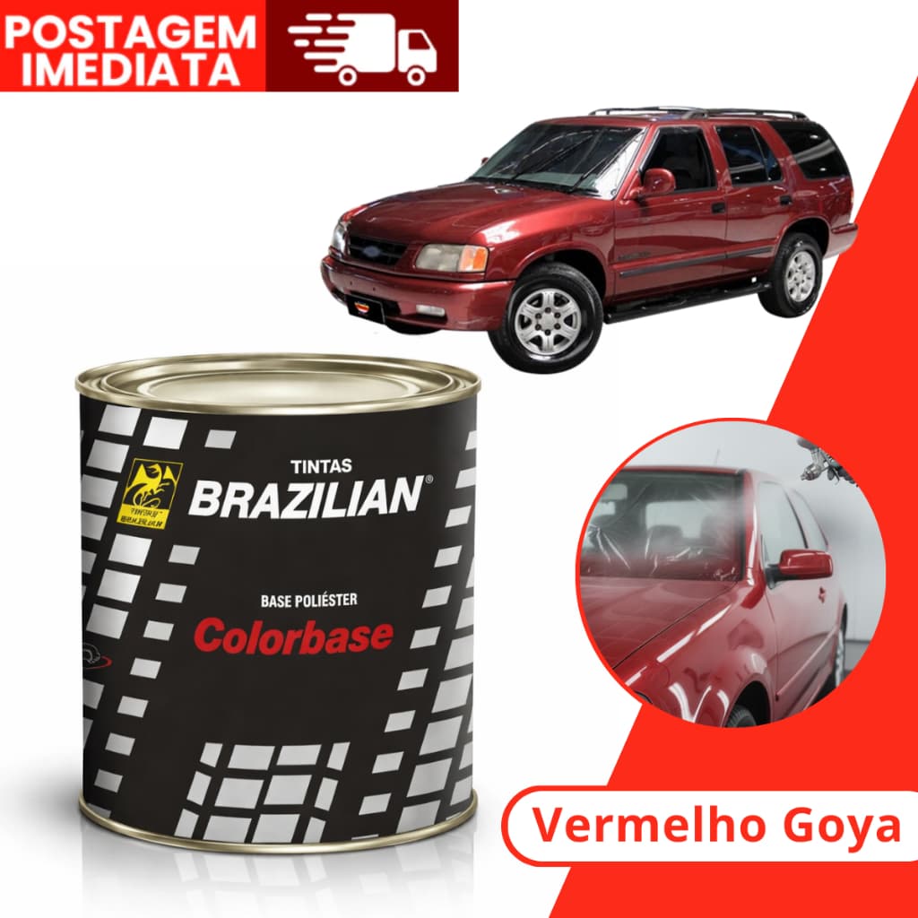 Tinta Automotiva Colorbase Brazilian Base Poliéster Chevrolet Vermelho Goya 900 ml 1995 1996