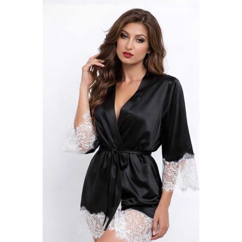 Robe de Cetim Preto "Noite de Gala" – Elegância e Conforto em Cada Detalhe