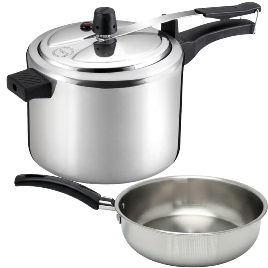 Kit Panela de Pressão 4,5L + Frigideira Polida | Cozinha dia a dia panelas jogo frigideira