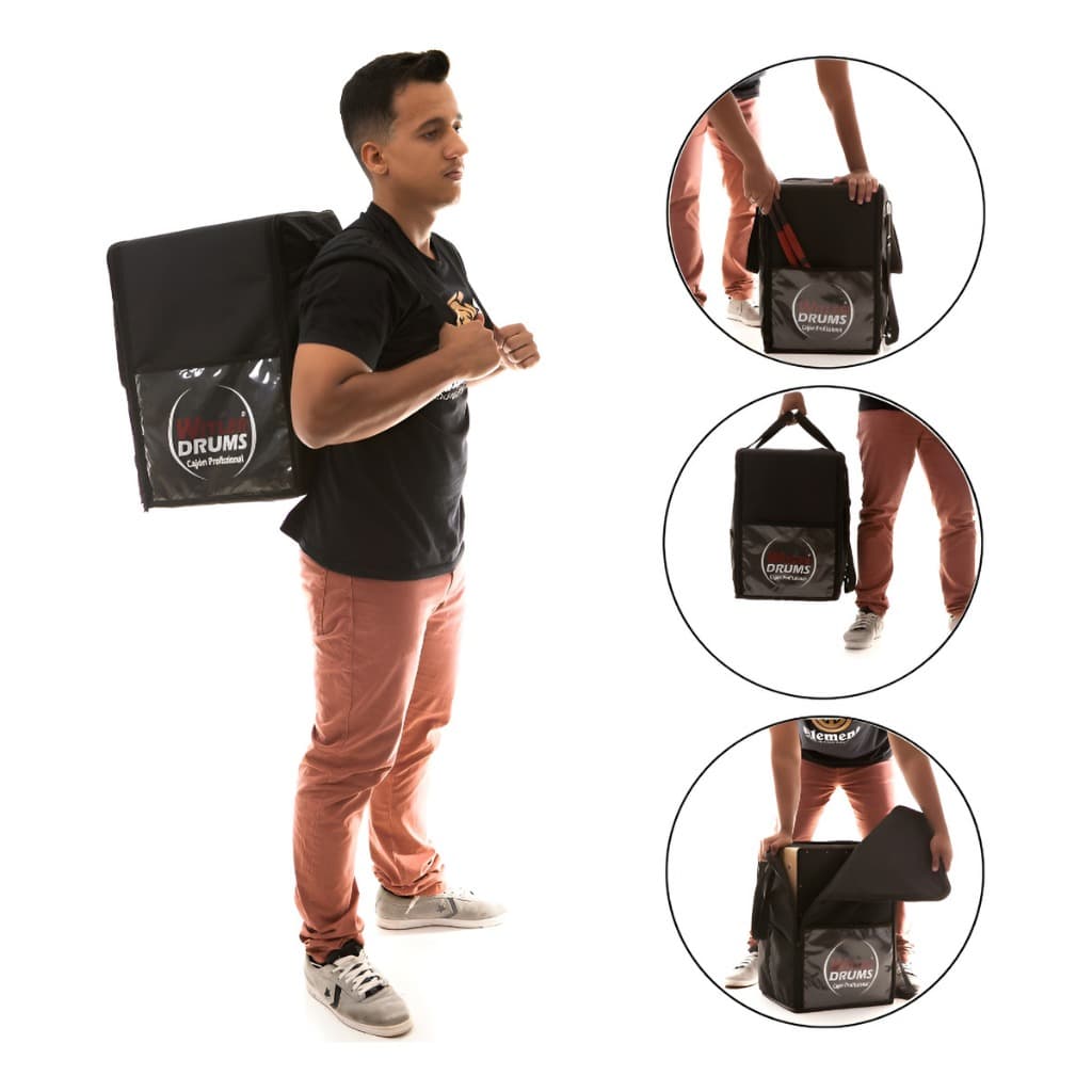 CAPA BAG CASE P/ CAJÓN RETO COM ALÇA MOCHILA | WITLER DRUMS