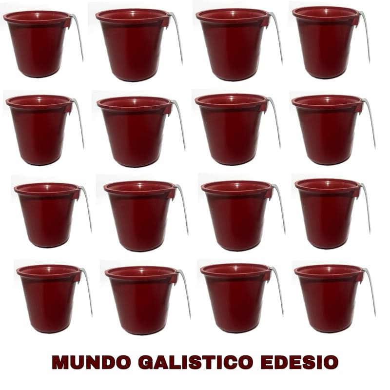 10 Copos Comedouro para Galo 430ml com Gancho Metálico – Água ou Ração
