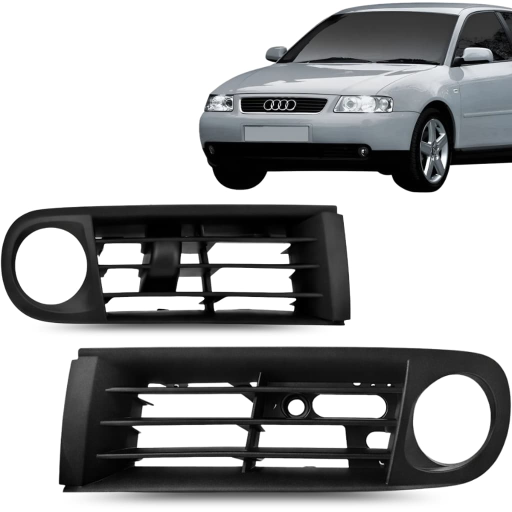 Par Grade Moldura Farol Milha Audi A3 2001 2002 2003 2004 2005 2006 Com Furo Milha