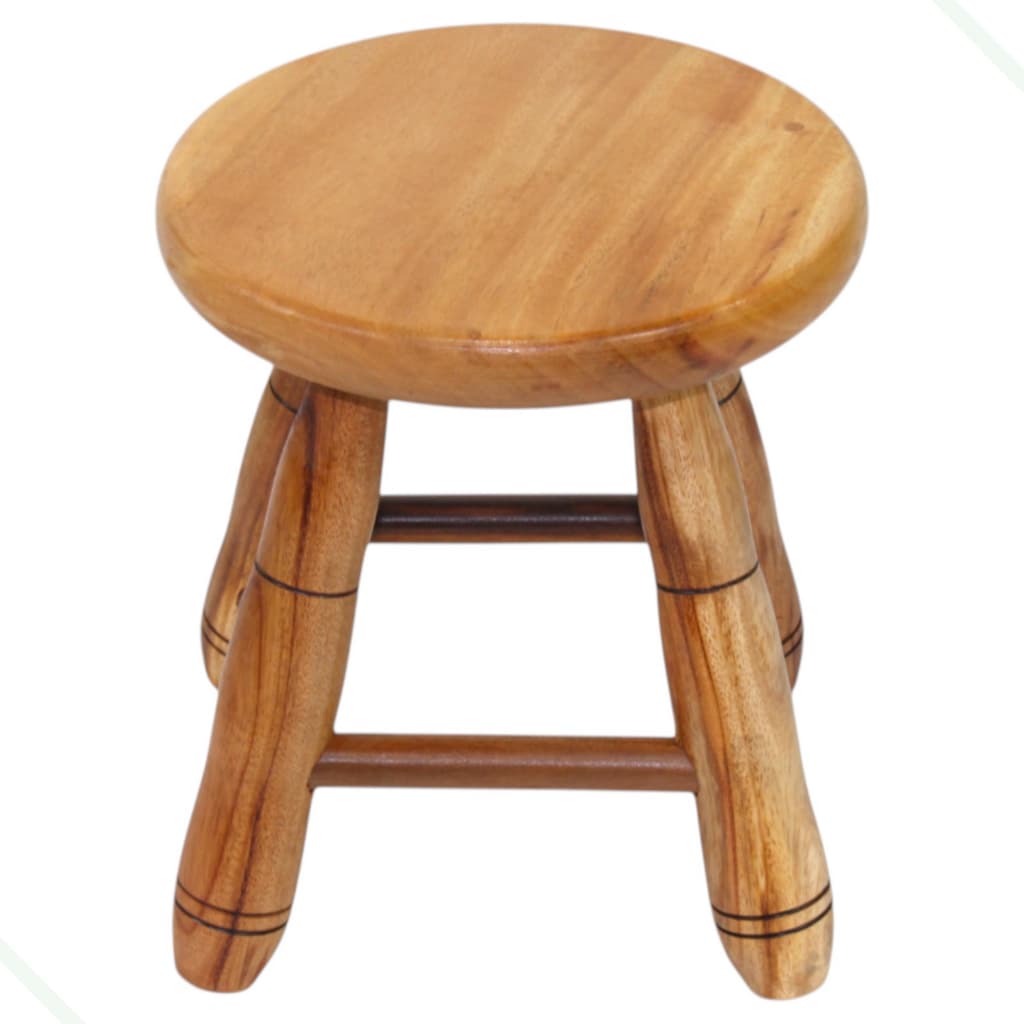 Banquinho em madeira maciça pequena 29 cm - decoração