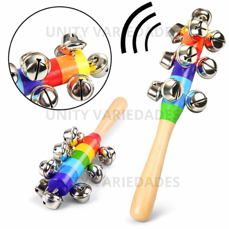 Brinquedo Musical Educativo Chocalho Madeira Guizo Menino Menina Brinquedos Pedagógicos Bandinha