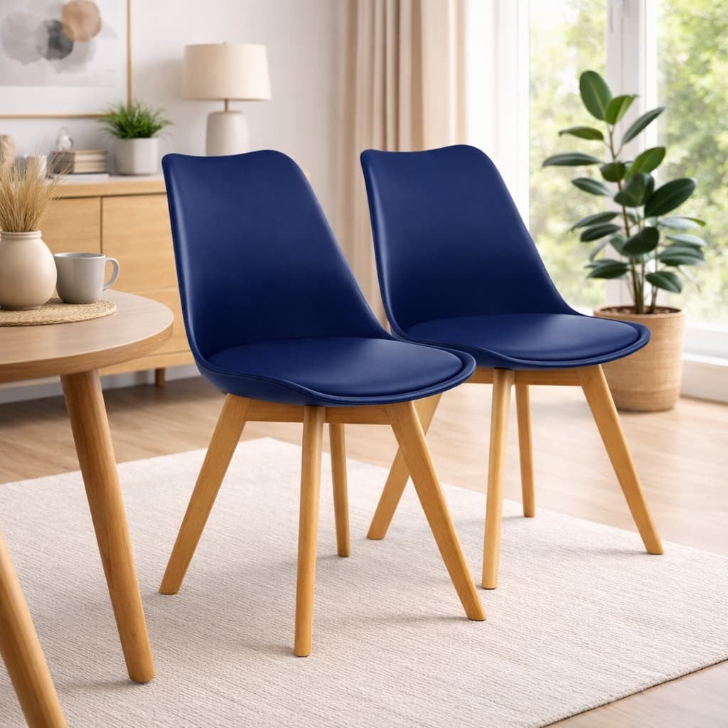 Cadeira De Jantar Colorida Com Assento Estofado Cozinha Airbnb Saarinen Base Madeira Cores Variadas