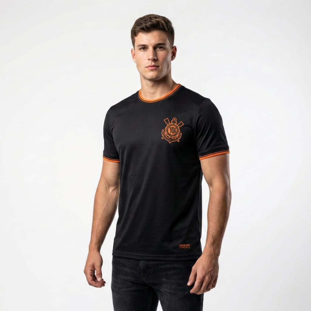 Camisa Corinthians Masculina Gola Retilinea Dry Licenciada