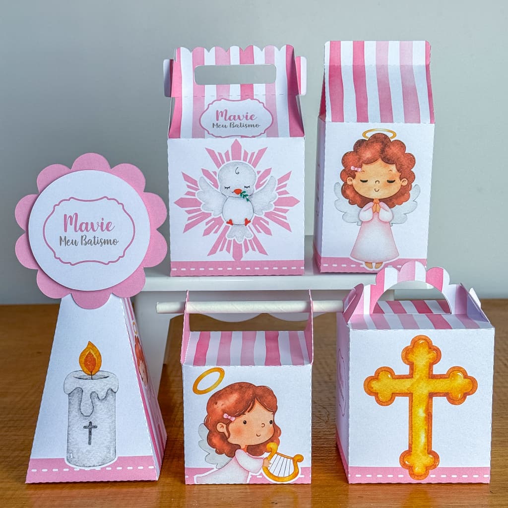 PEGUE E MONTE BATIZADO ROSA PERSONALIZADO