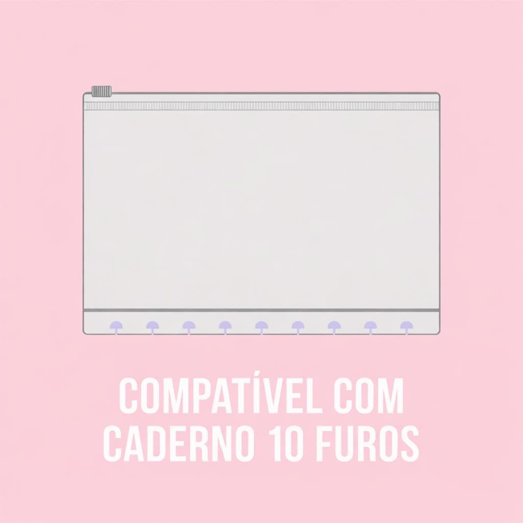 Pasta Zip Compativel com Caderno Sistema Inteligente 10 Furos b5 Amor Infinito Cadernos
