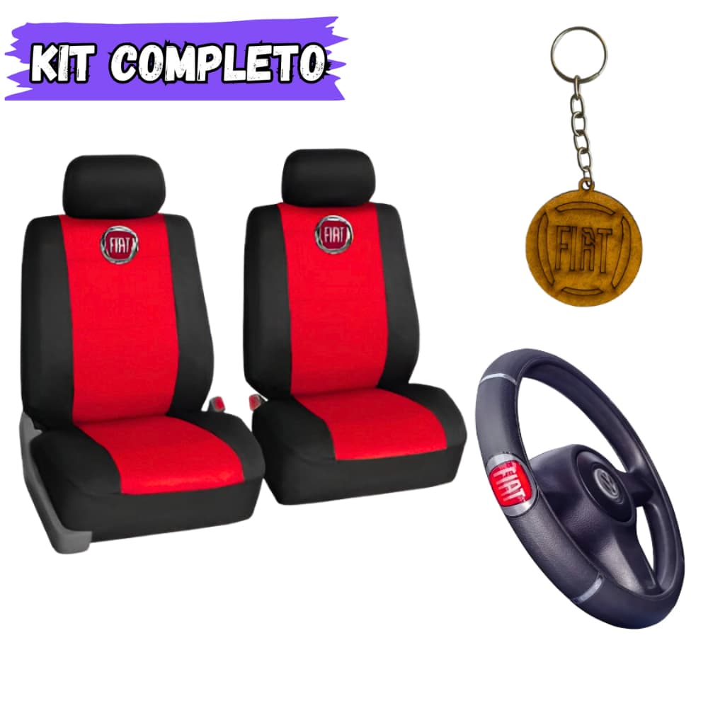 Capa De Banco Estofado Carro Caminhonete Fiat Strada Cabine Simples + Capa De Volante + Brinde